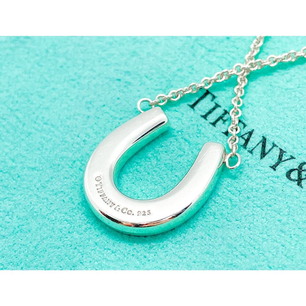 Tiffany & Co. Lucky Horseshoe Pendant Necklace Sterling Silver 15.5” - Picture 12 of 12